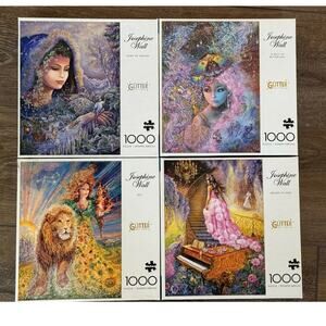 Josephine Wall Jigsaw Puzzles 4 Glitter 1000 Piece Winter Butterflies Leo Pink